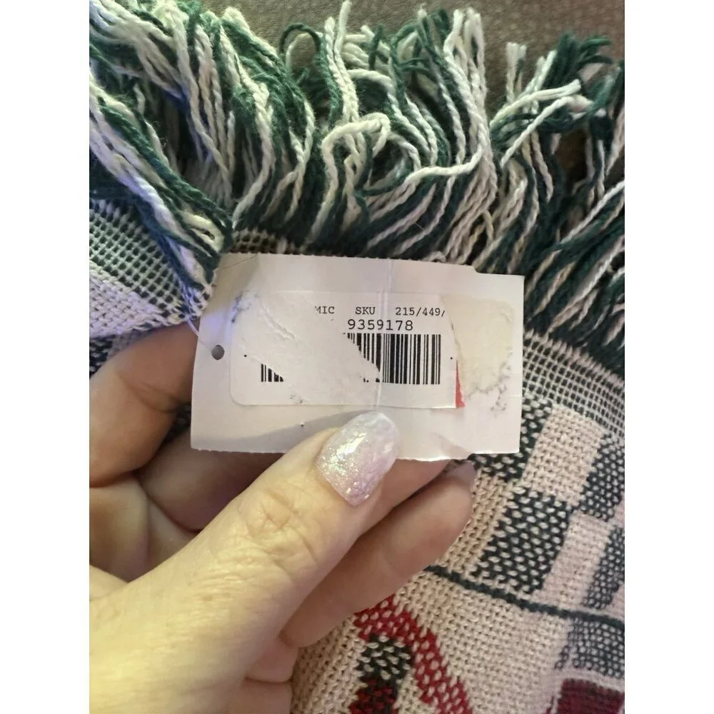 🎄 Vintage Crown Crafts Christmas Throw Blanket – Made in USA – New with Tag! 🎄